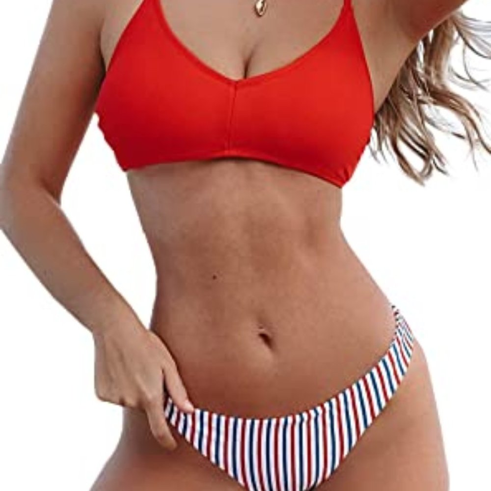 Cupshe Red White & Blue Bikini
